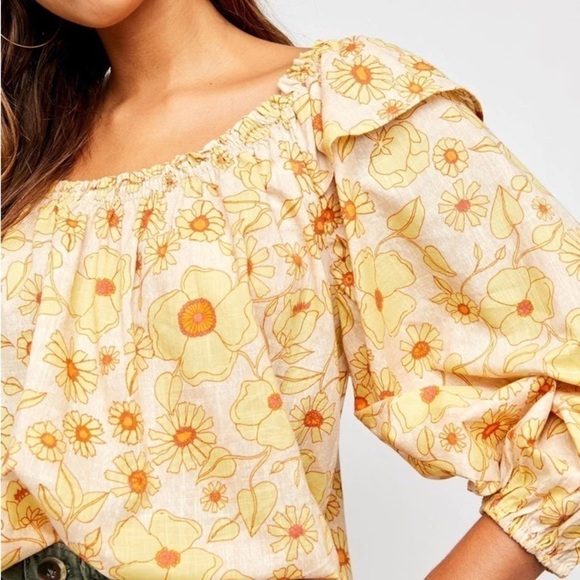 Free People Miss Daisy Printed Top - M - Picture 2 of 7
